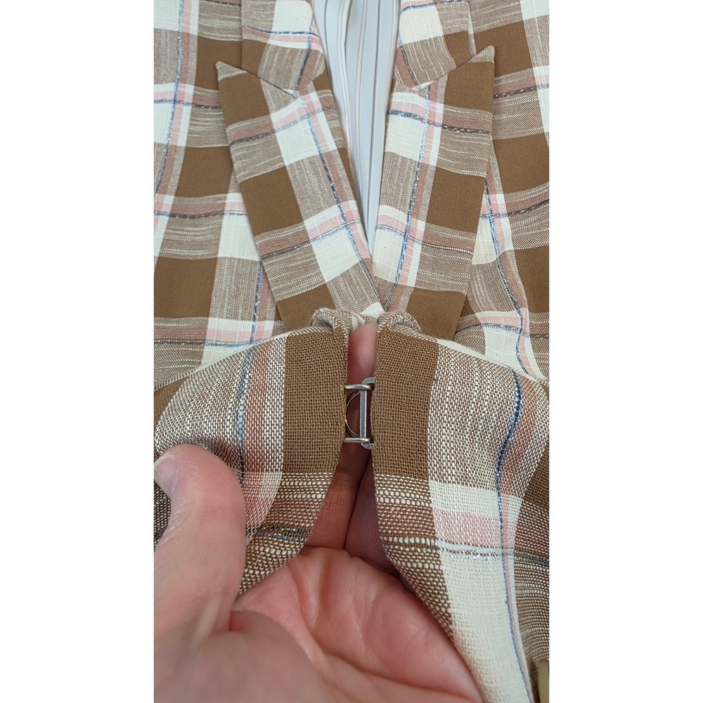 Veronica Beard Beacon Double Breasted Checked Cotton Blend Blazer Plaid sz 22 - Picture 5 of 15